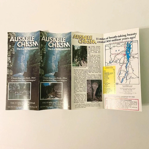 Vintage 1982 Ausable Chasm The Earth Remembers Brochure  Pamphlet - Picture 3 of 11